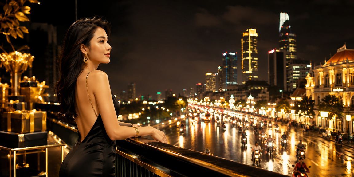 Đêm neon tại Thành phố Hồ Chí Minh với không khí casino sôi động
