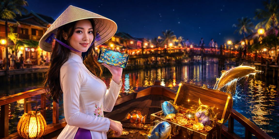 Người chơi bắn cá tại vùng đồng bằng sông Cửu Long với chiếc nón lá truyền thống