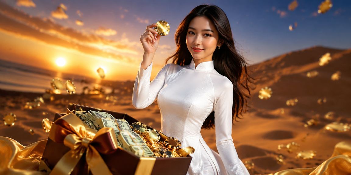 Người phụ nữ mặc áo dài tại Mũi Né theo dõi kết quả cá cược trên điện thoại